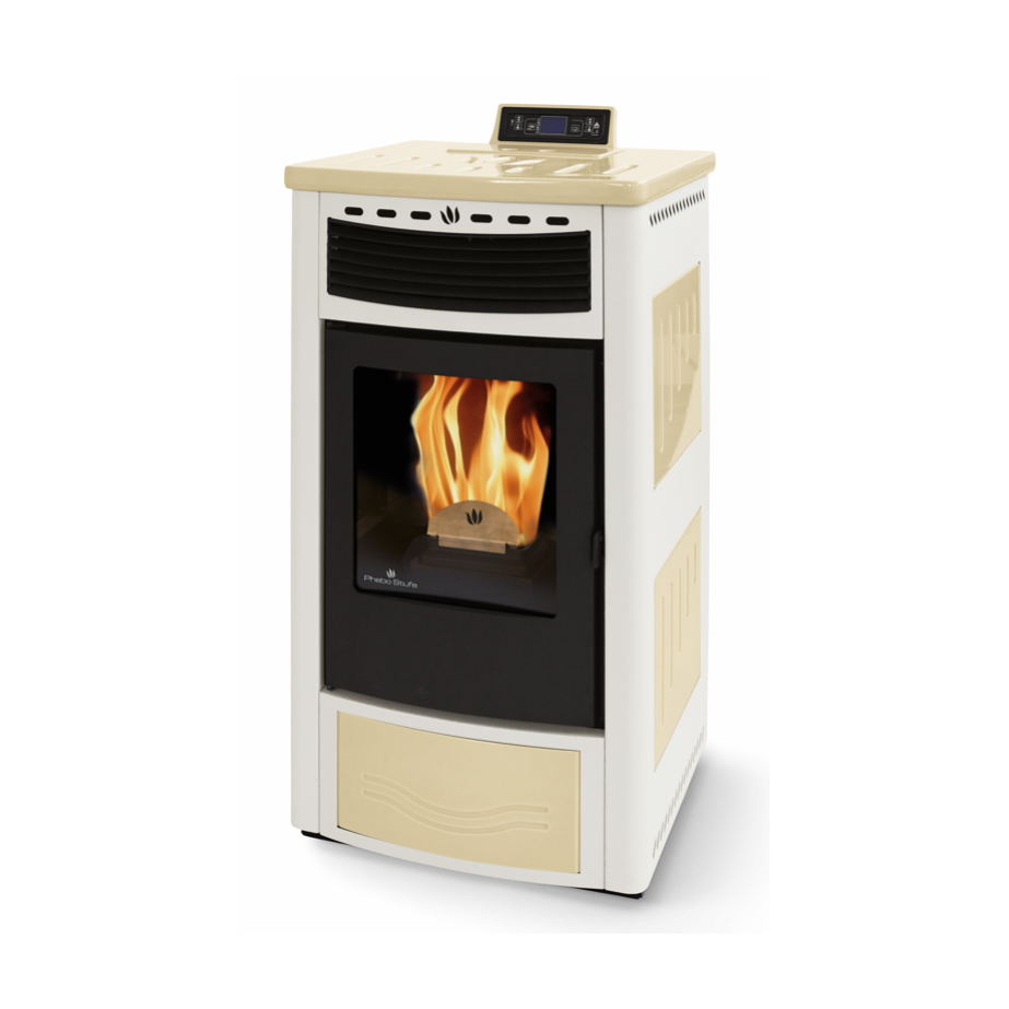 Poêle à granules ventilé céramique ORIGINE PHEBO Maia Bicolore 12.7 kW