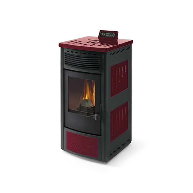 Poêle à granules ventilé céramique ORIGINE PHEBO Maia Bicolore 12.7 kW