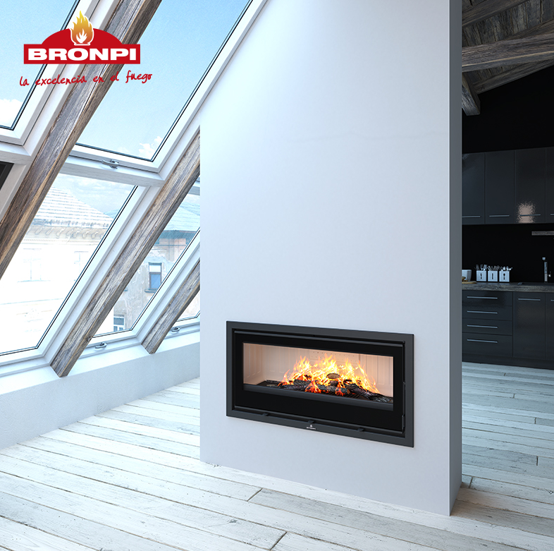 Insert à bois canalisable BRONPI Cairo 90 13 kW