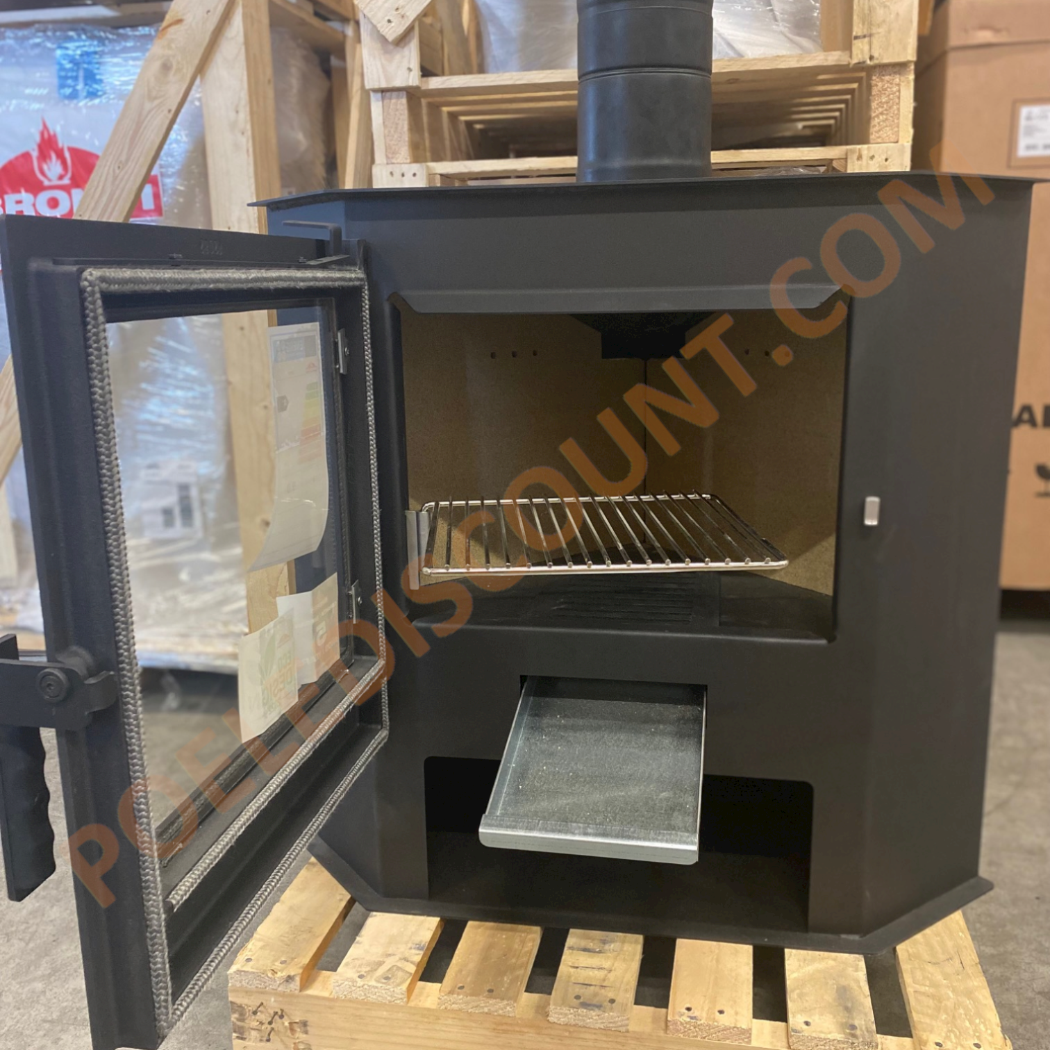 Poêle à bois d'angle BRONPI Lerma 9 kW
