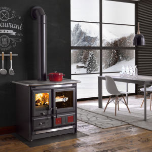 Cuisinière à bois raccordable LA NORDICA Rosa L.16 Steel 9.5 kW