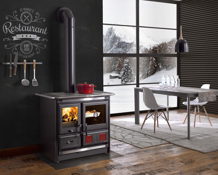 Cuisinière à bois raccordable LA NORDICA Rosa L.16 Steel 9.5 kW