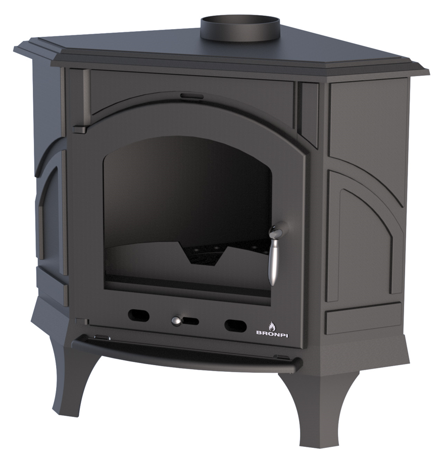 Poêle à bois d'angle en fonte - BRONPI Altea 12 kW