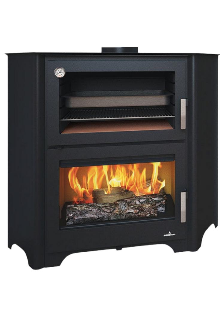 Poêle à bois raccordable avec four - BRONPI Murano - R 14 kW