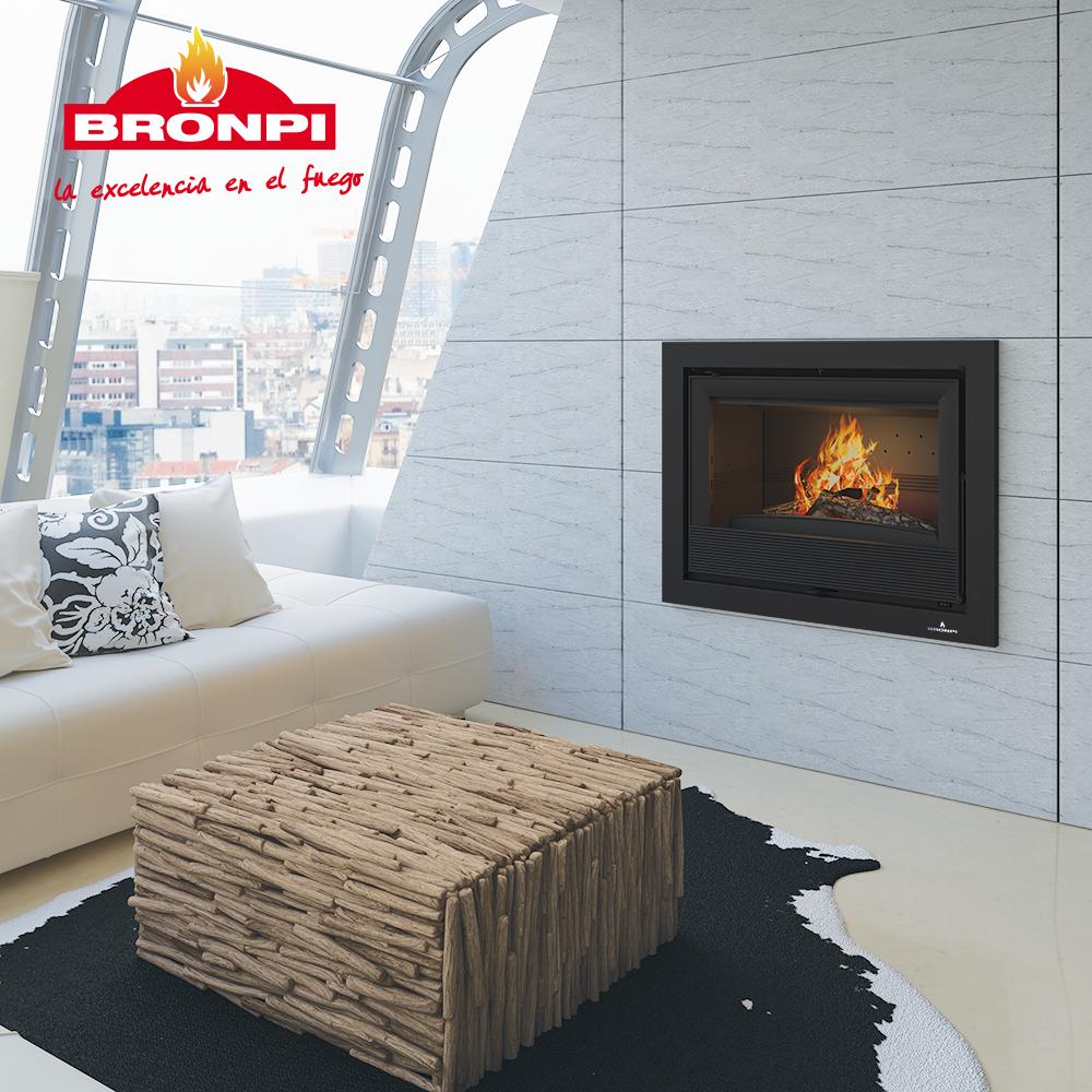 Insert à bois ventilé canalisable BRONPI Paris 55 9.5 kW