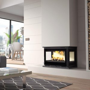 Insert à bois 3 vitres ventilé - FIREMATIC Abby 12.8 kW