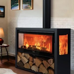 Poêle à bois raccordable 3 vitres - PANADERO Chopin 3V 8.2 kW