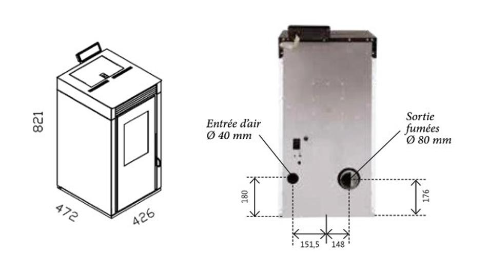 Poêle à granulés étanche INTERSTOVES Marina 6 kW
