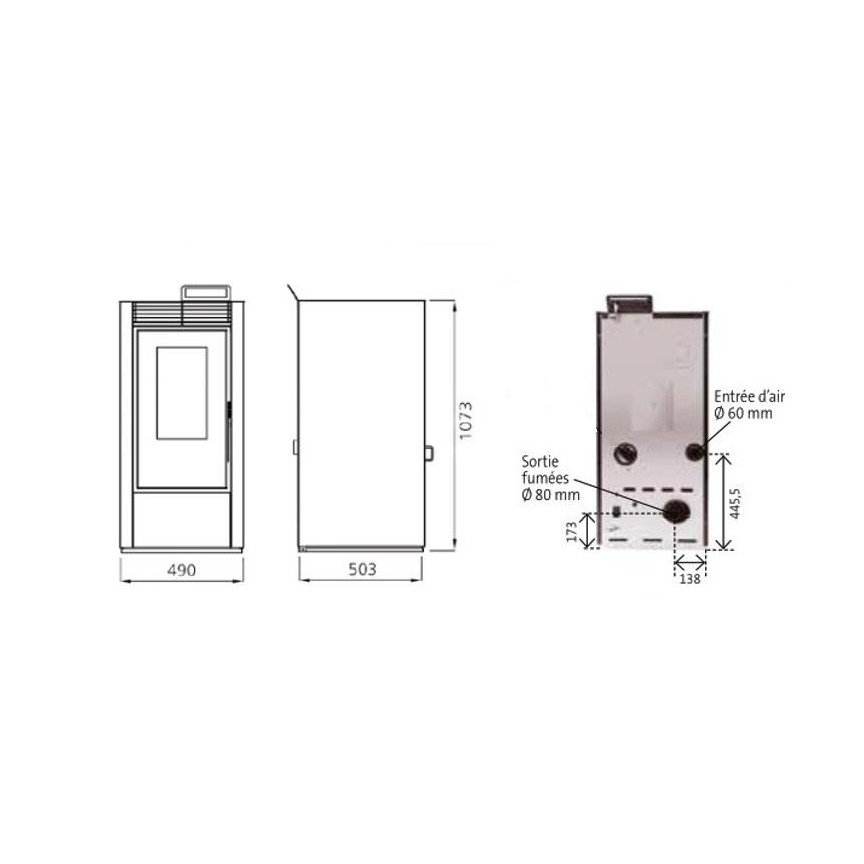 Poêle à granulés étanche INTERSTOVES Marina 11 kW