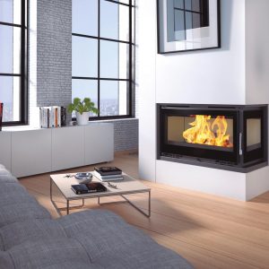 Insert à bois d'angle ventilé - FIREMATIC Eden-D 13.3 kW