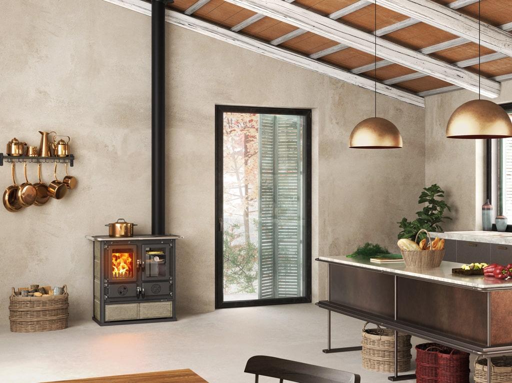 Cuisinière à bois en pierre LA NORDICA Rosetta.16 Petra 7.9 kW