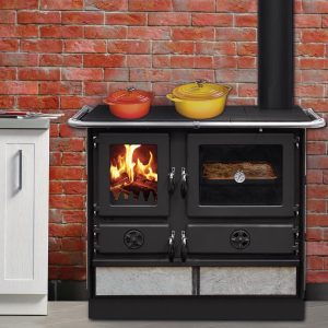 Thermo cuisinière à bois - INTERSTOVES Magnum Hydro SD pierre 14 kW