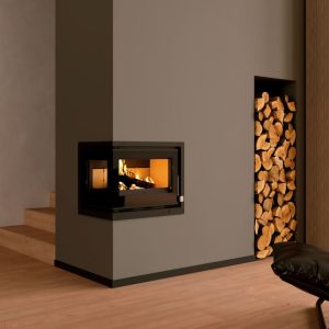 Insert à bois d'angle ventilé - FIREMATIC Lora-I 12.6 kW