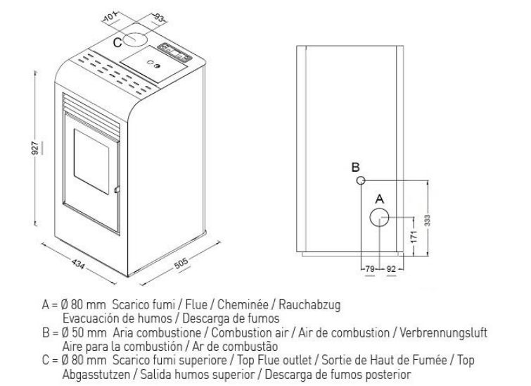 Poêle à granulés PUNTO FUOCO Giada 8 kW