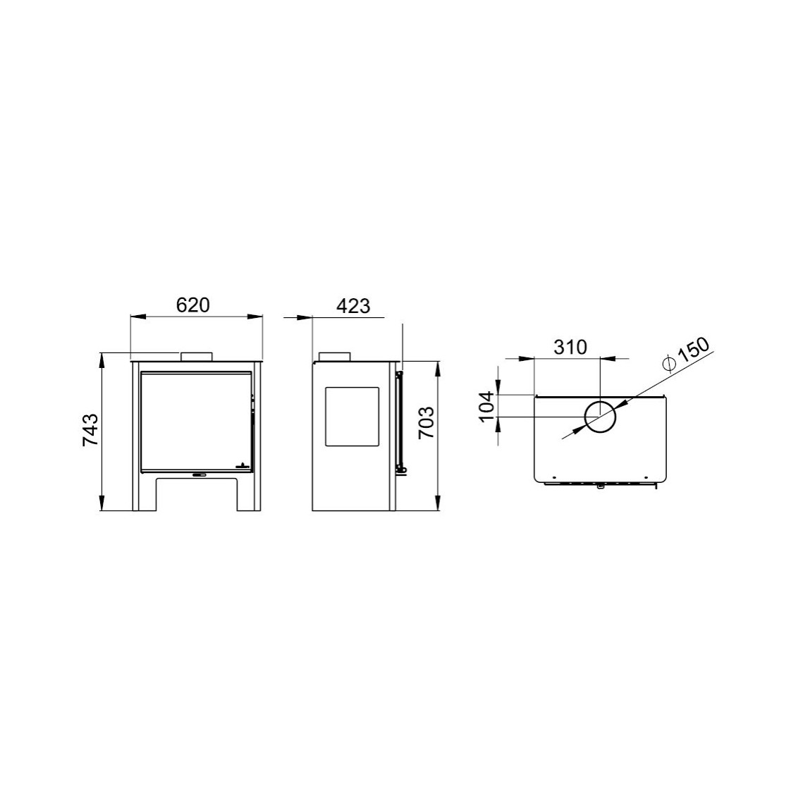 Poêle à bois raccordable BRONPI Loreto 10 kW