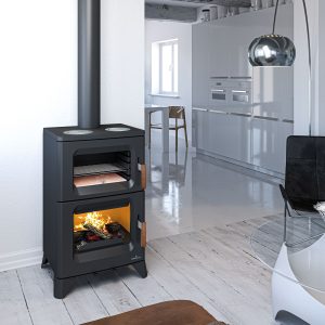Cuisinière à bois raccordable BRONPI Hilton-C 14 kW