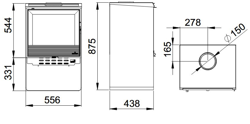 Poêle à bois ventilé BRONPI Croacia T 9.5 kW