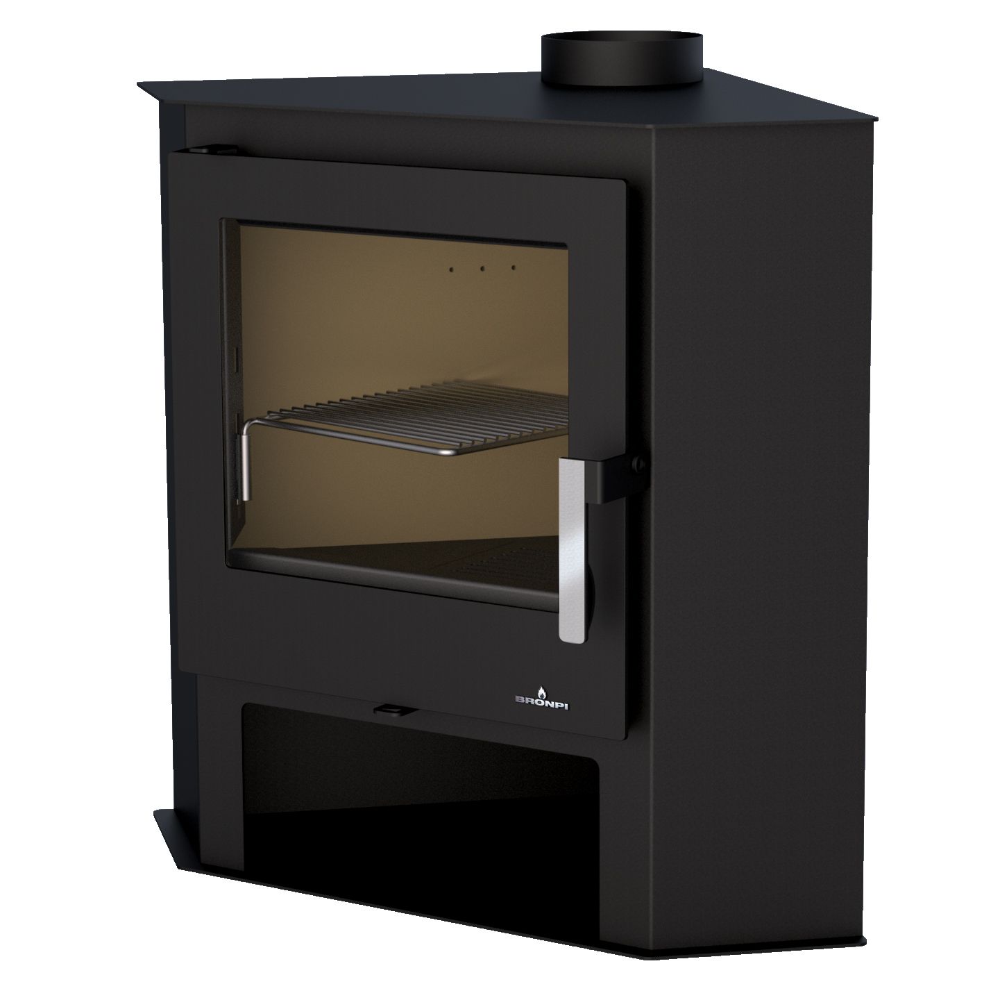 Poêle à bois d'angle BRONPI Lerma 9 kW