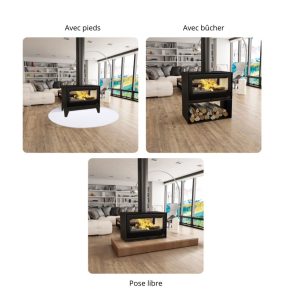Poêle à bois double vitrage BRONPI Cairo 90-D Box 13 kW