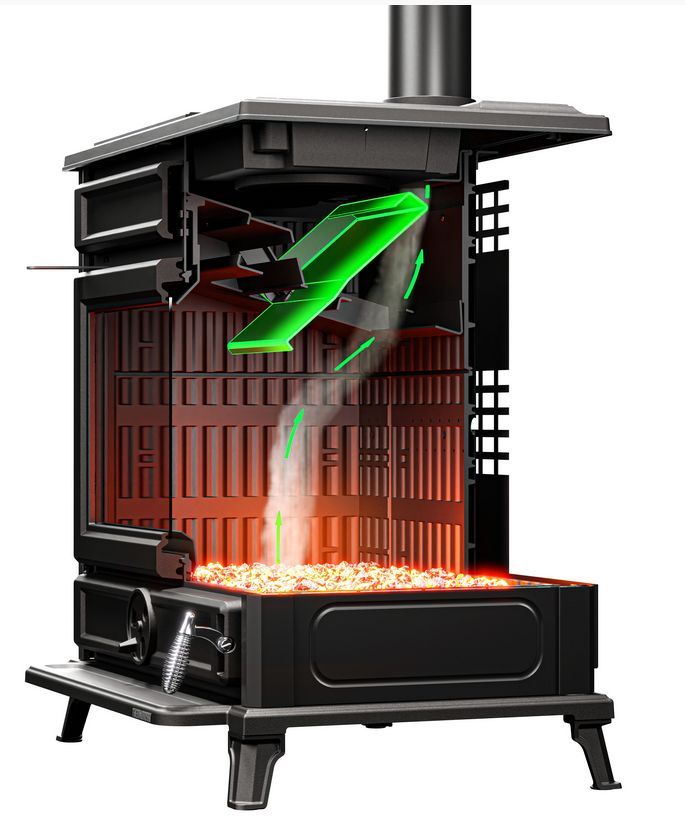 Poêle à bois design raccordable - THERMOROSSI Moonlight 7.9 kW