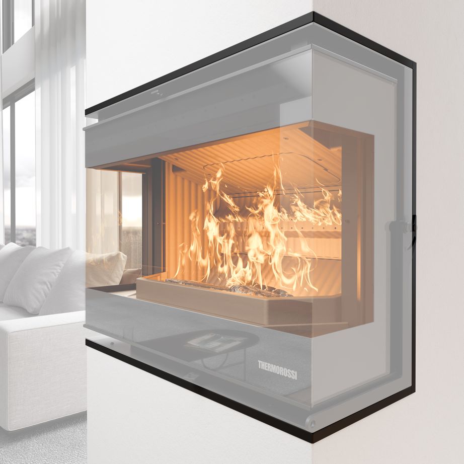 Insert à bois 3 vitres premium - THERMOROSSI Panorama 5.7 kW