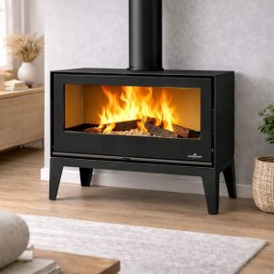 Poêle à bois ventilé sur pieds - BRONPI Bimba 90 15 kW