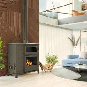 Poêle mixte bois granules avec four sans électricité - JOIMA Ecovalle 12,2 kW
