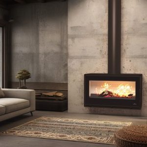 Poêle à bois moderne BRONPI Cairo 110 Box 15 kW