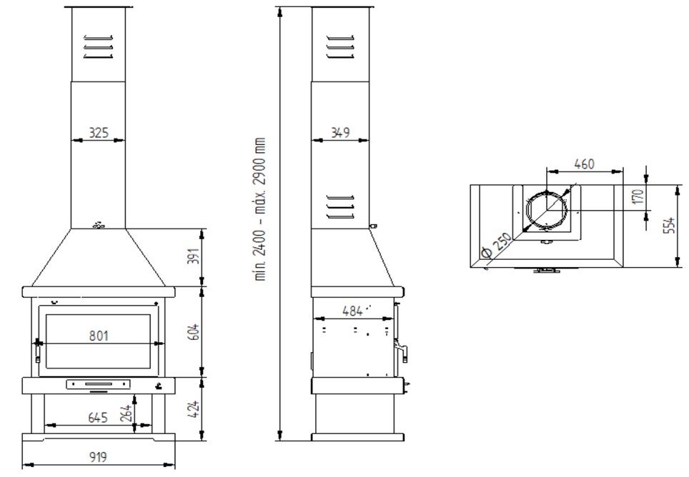 Poêle à bois cheminée - FIREMATIC Denton 13.8 kW