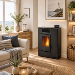 Poêle à granules extra plat - ORIGINE PHEBO Hera 11.5 kW