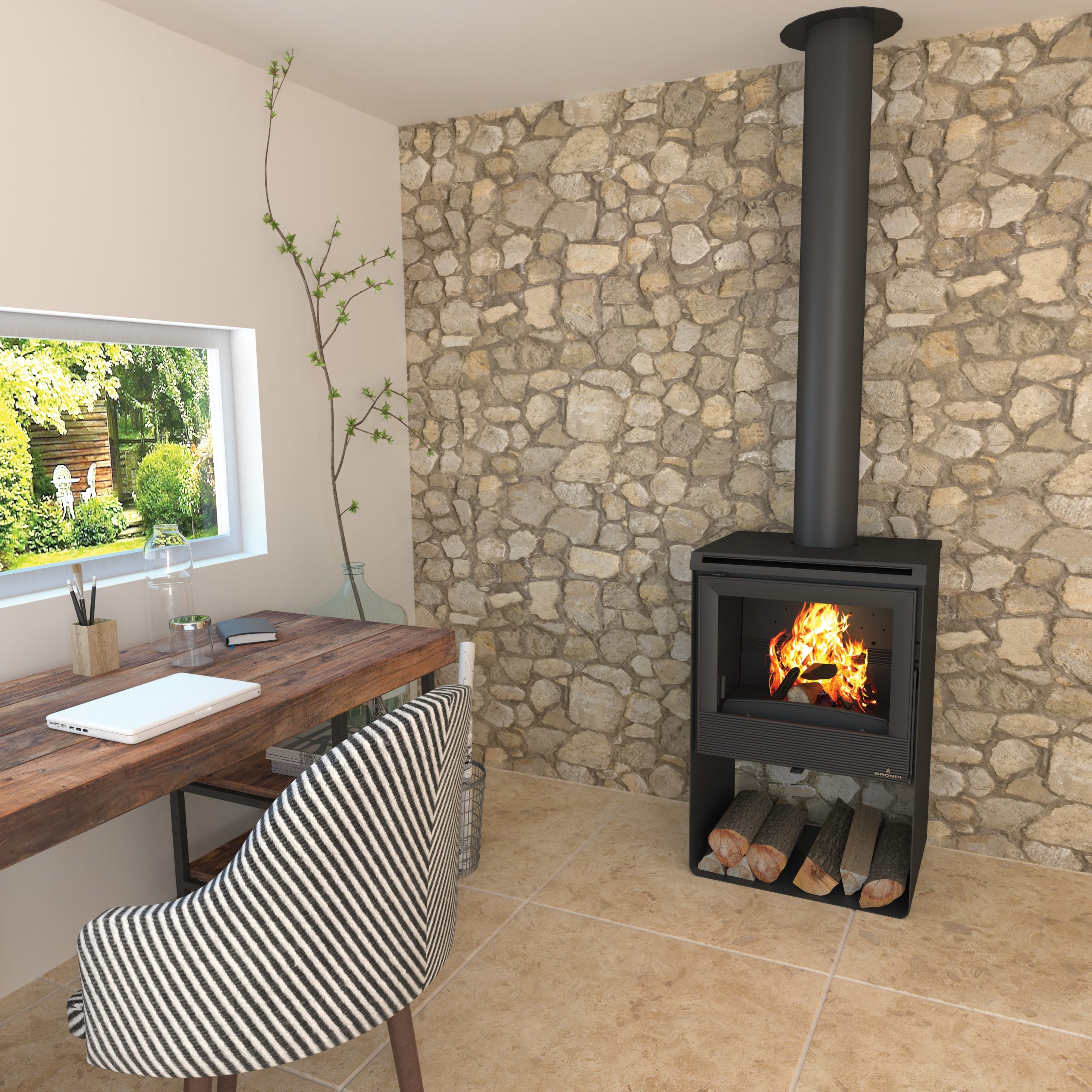 Poêle à bois ventilé BRONPI Croacia T 9.5 kW