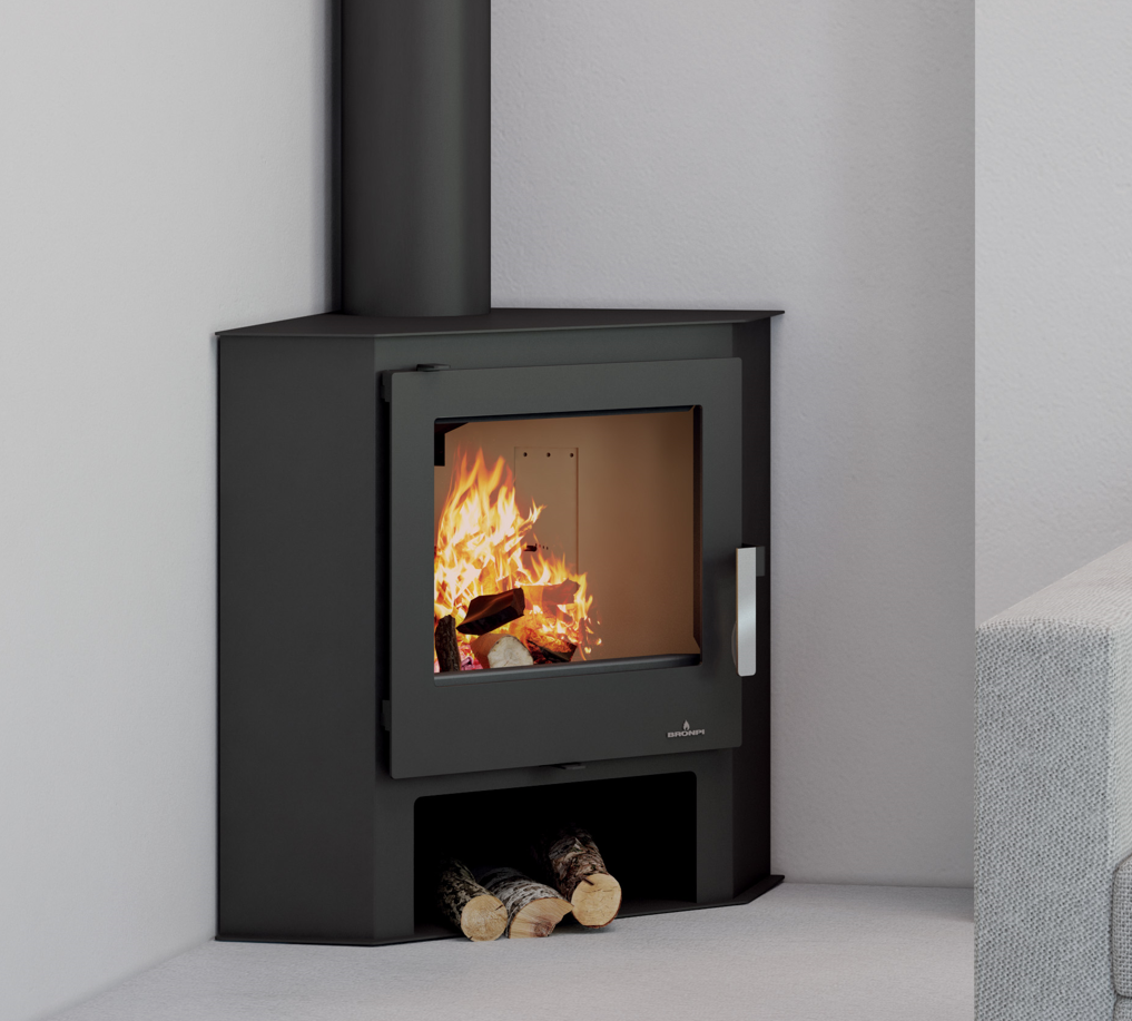 Poêle à bois d'angle BRONPI Lerma 9 kW