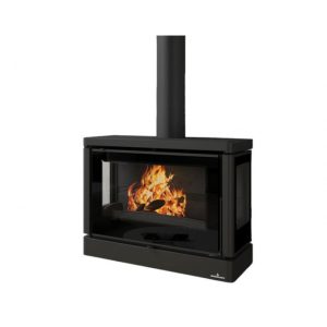 Poêle à bois suspendu ventilé 3 vitres - BRONPI Versailles C 10 kW