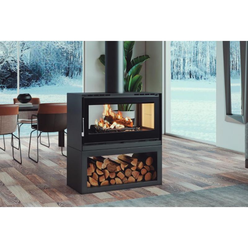 Poêle à bois panoramique FIREMATIC Ottawa - L 13.5 kW