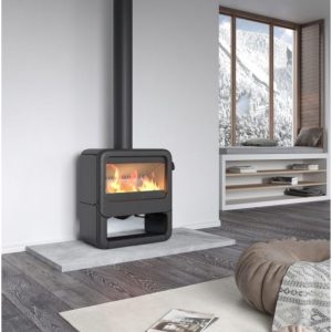Poêle à bois en fonte raccordable - DOVRE Rock 350WB 7kW