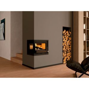 Insert à bois d'angle ventilé - FIREMATIC Lora-I 12.6 kW