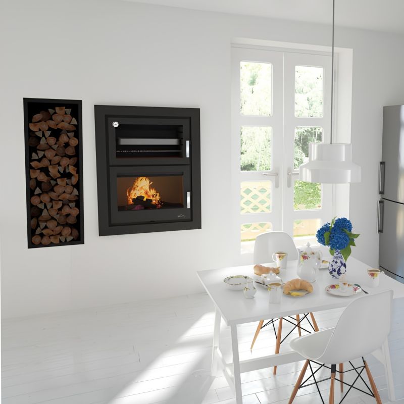 Insert à bois raccordable avec four - BRONPI Murano - E 14 kW