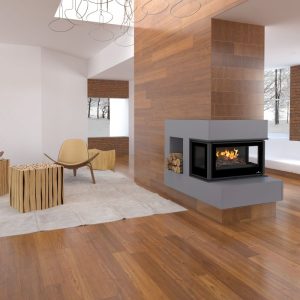 Insert à bois 3 vitres ventilé canalisable - BRONPI Paris 90 3C 13 kW