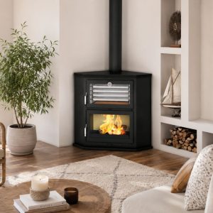 Poêle à bois d'angle avec four - FIREMATIC Texas 10.9 kW