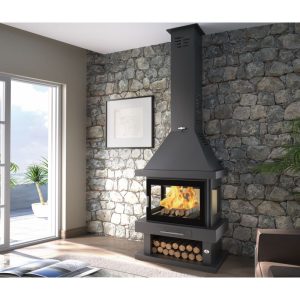 Poêle à bois cheminée 3 vitres - FIREMATIC Vegas 13.8 kW