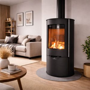 Poêle à bois rond raccordable BRONPI Dover 9.4 kW