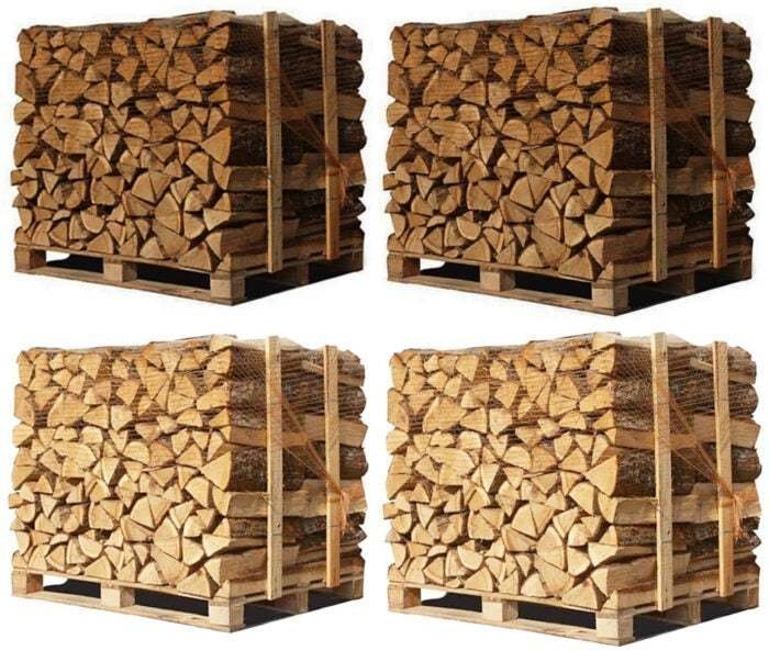 Bûches de chêne blanc et hêtre-charme 50 cm extra-sèches – 4 palettes, 6 stères pour grands foyers