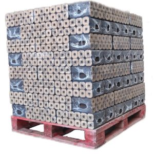 Briquettes de bois Pini Kay octogonales à trou central – Palette de 960 kg, plus de 3 h de chaleur