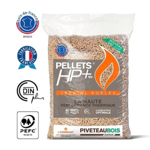 Granulés de bois Piveteau HP+ 100 % résineux français séchés basse température – 72 sacs de 15 kg